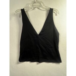 Abercrombie & Fitch Black Cropped Tank Top Size Medium
